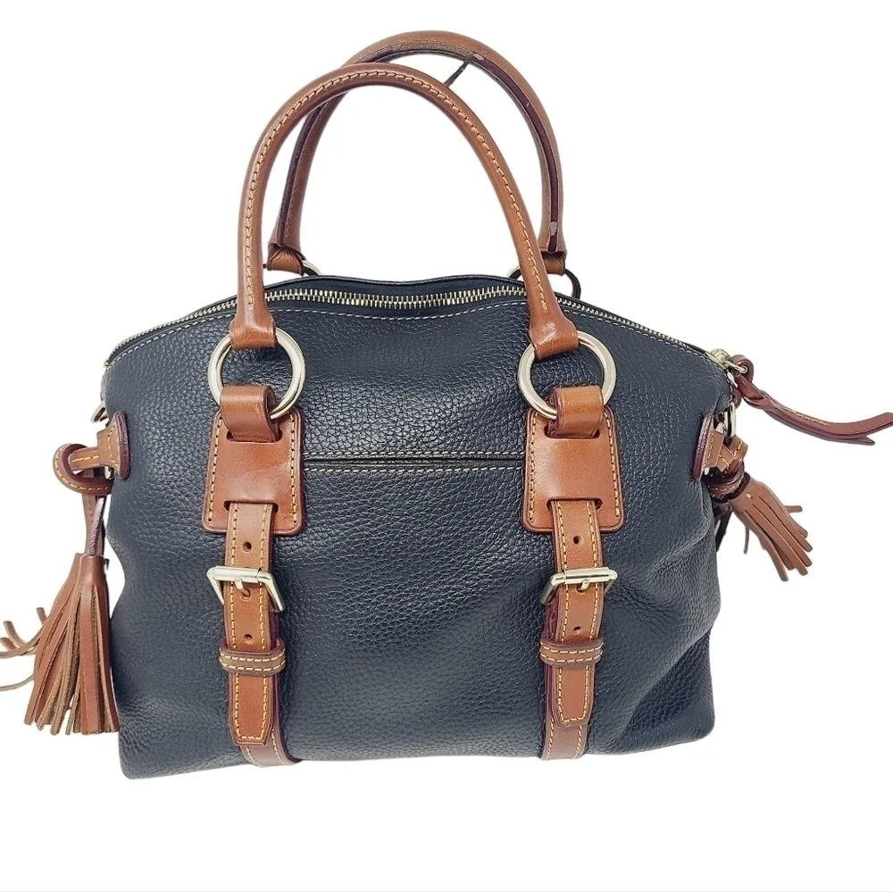 Dooney & Bourke | Large Vintage Black Pebble Grain Flortentine Satchel Bag